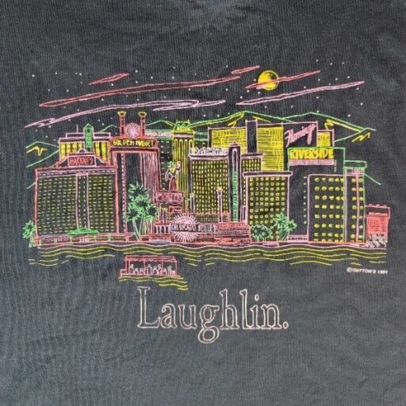 Vintage 90s Laughlin Nevada Shirt XL Harrah’s Edgewater Nugget Flamingo Belle - Picture 3 of 8